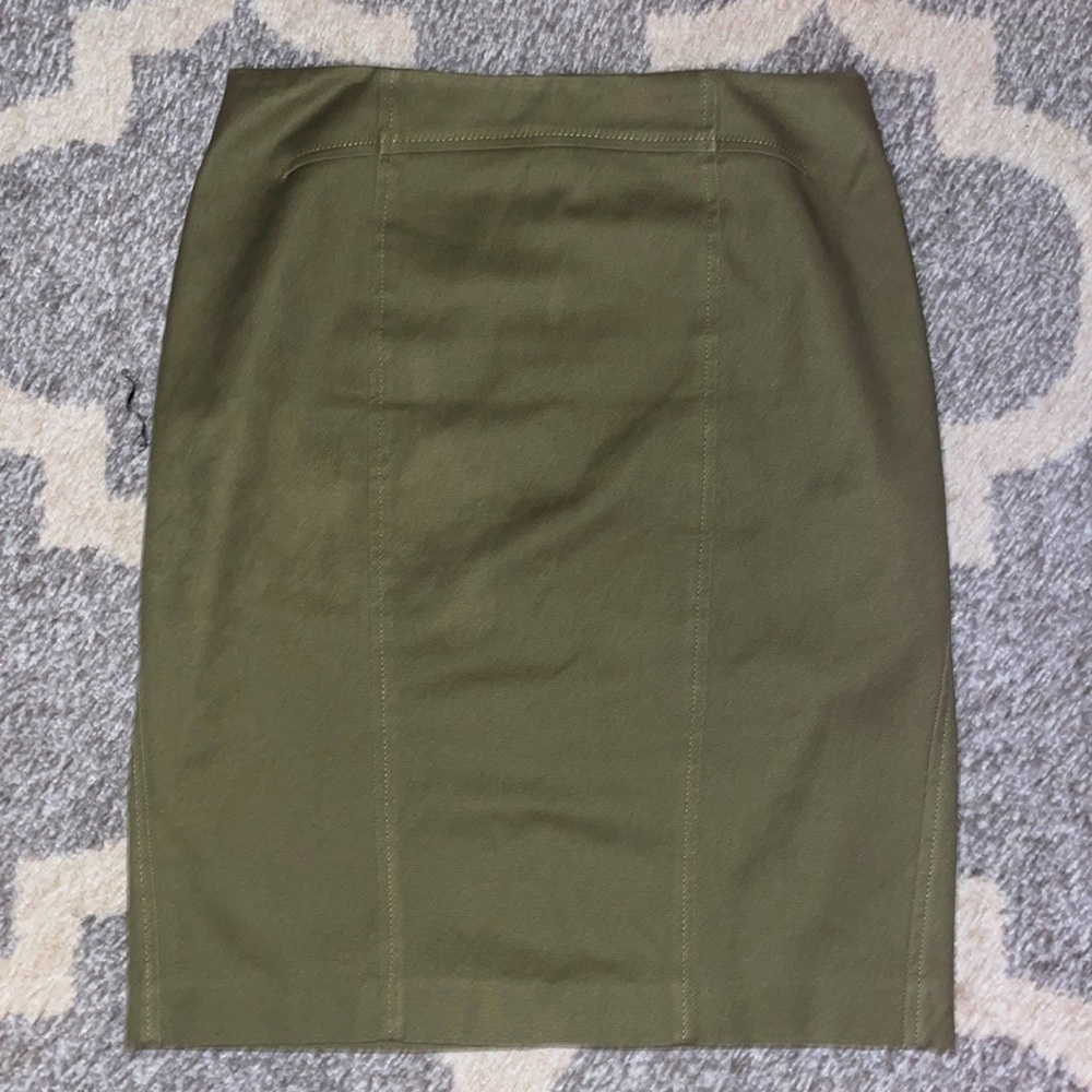 Ann Taylor Canvas Pencil Skirt Military Green